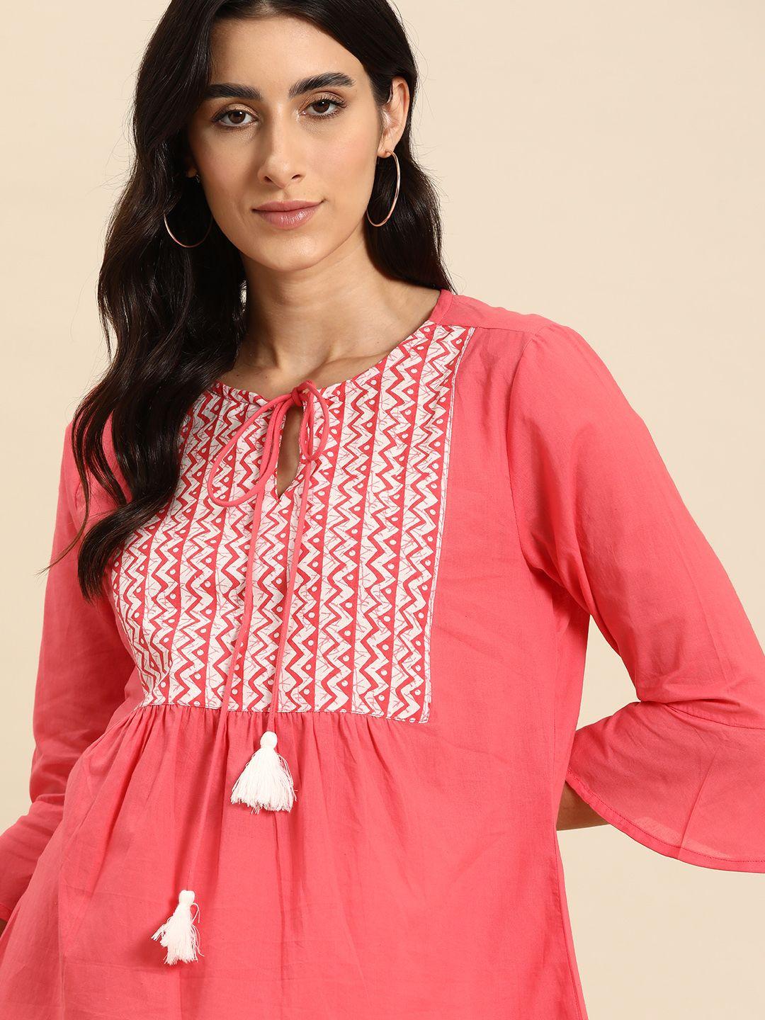 all about you ethnic motifs printed pure cotton kurti