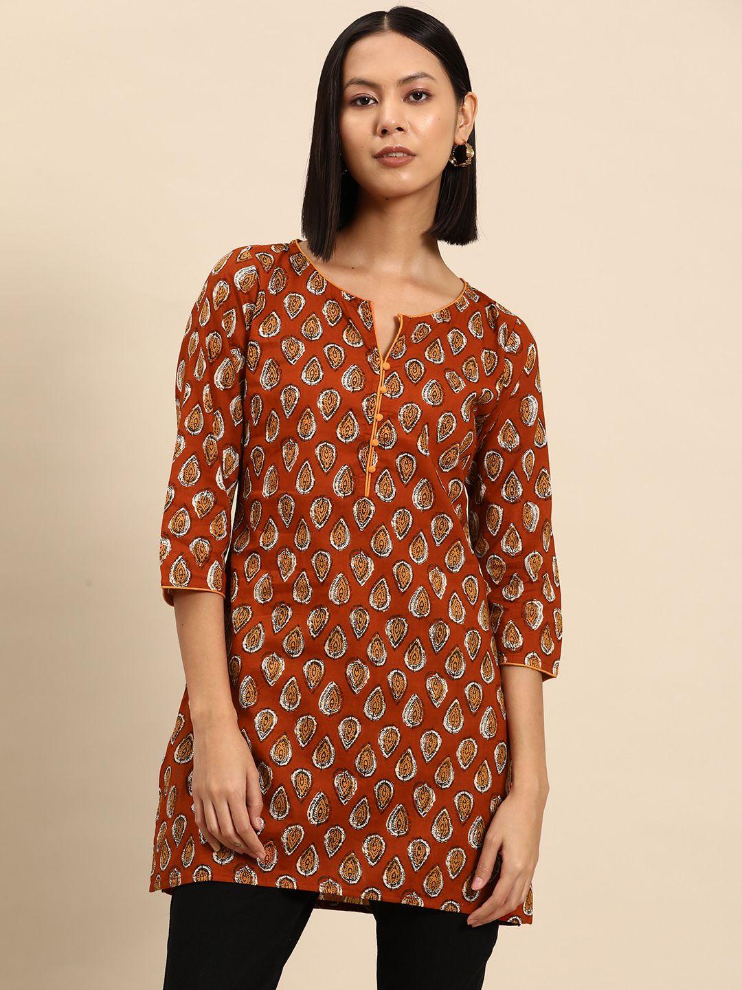 all about you ethnic motifs printed pure cotton kurti