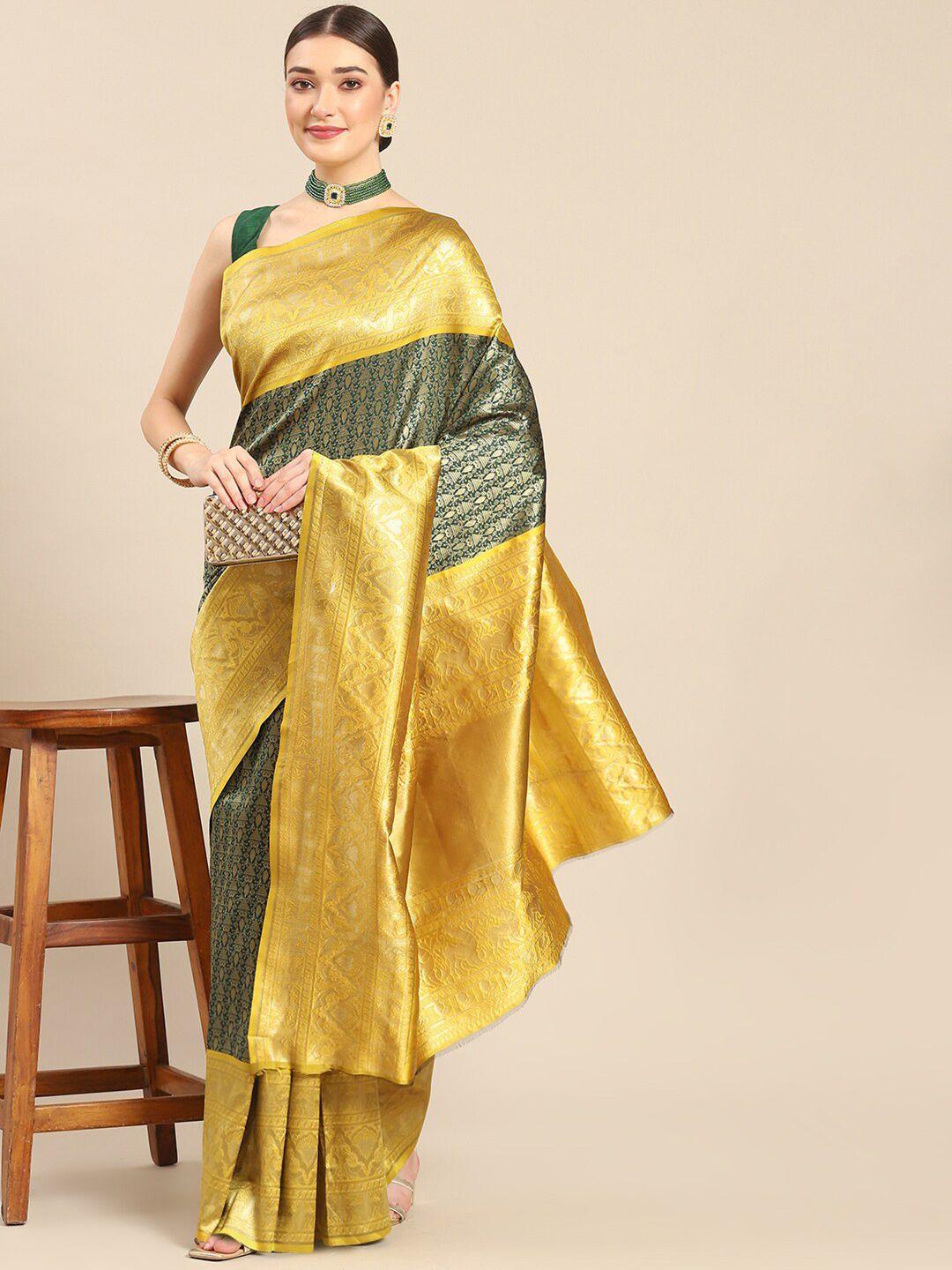 all about you ethnic motifs woven design zari silk blend kanjeevaram saree