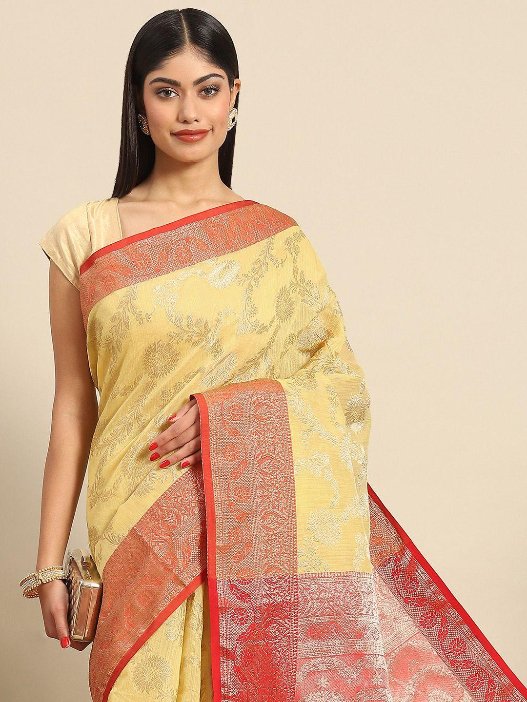 all about you ethnic motifs woven silk blend saree