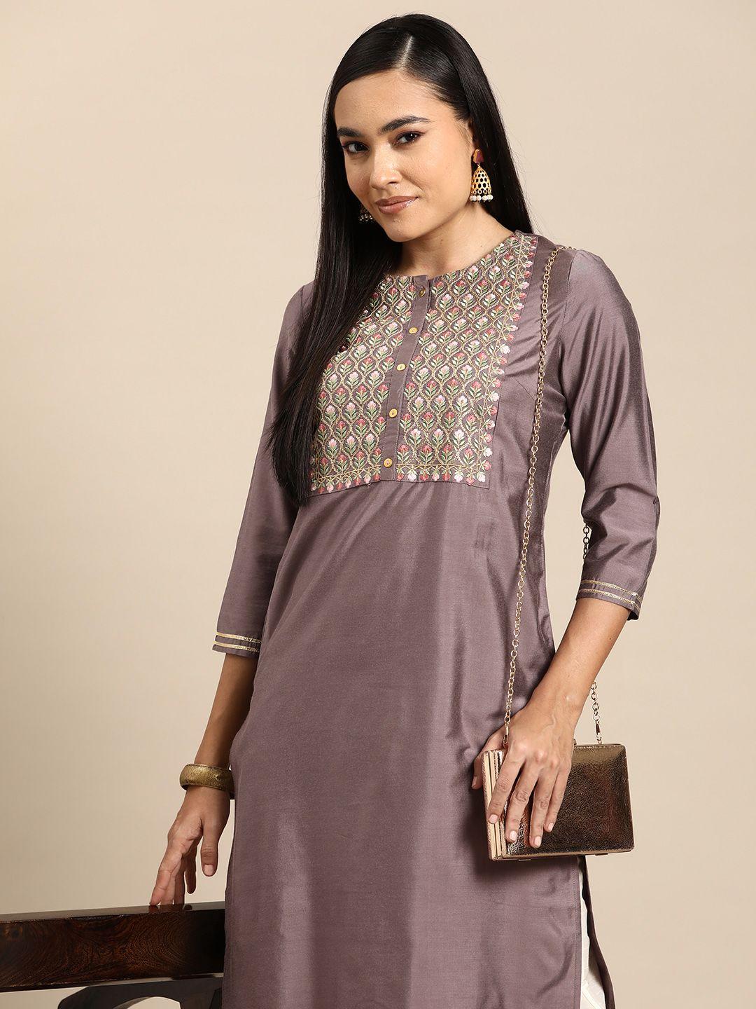 all about you floral embroidered gotta-patti detailed kurta