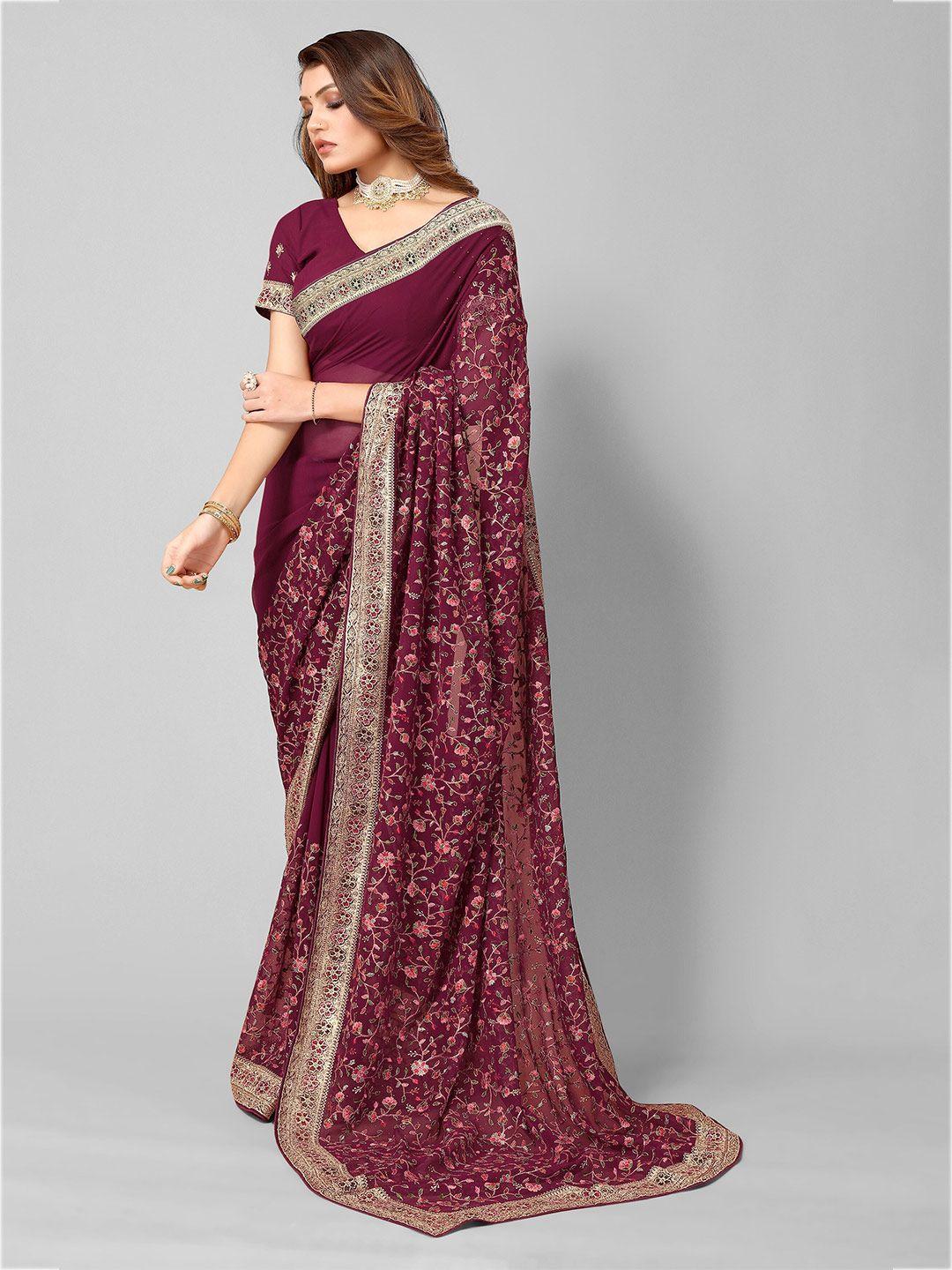 all about you floral embroidered saree