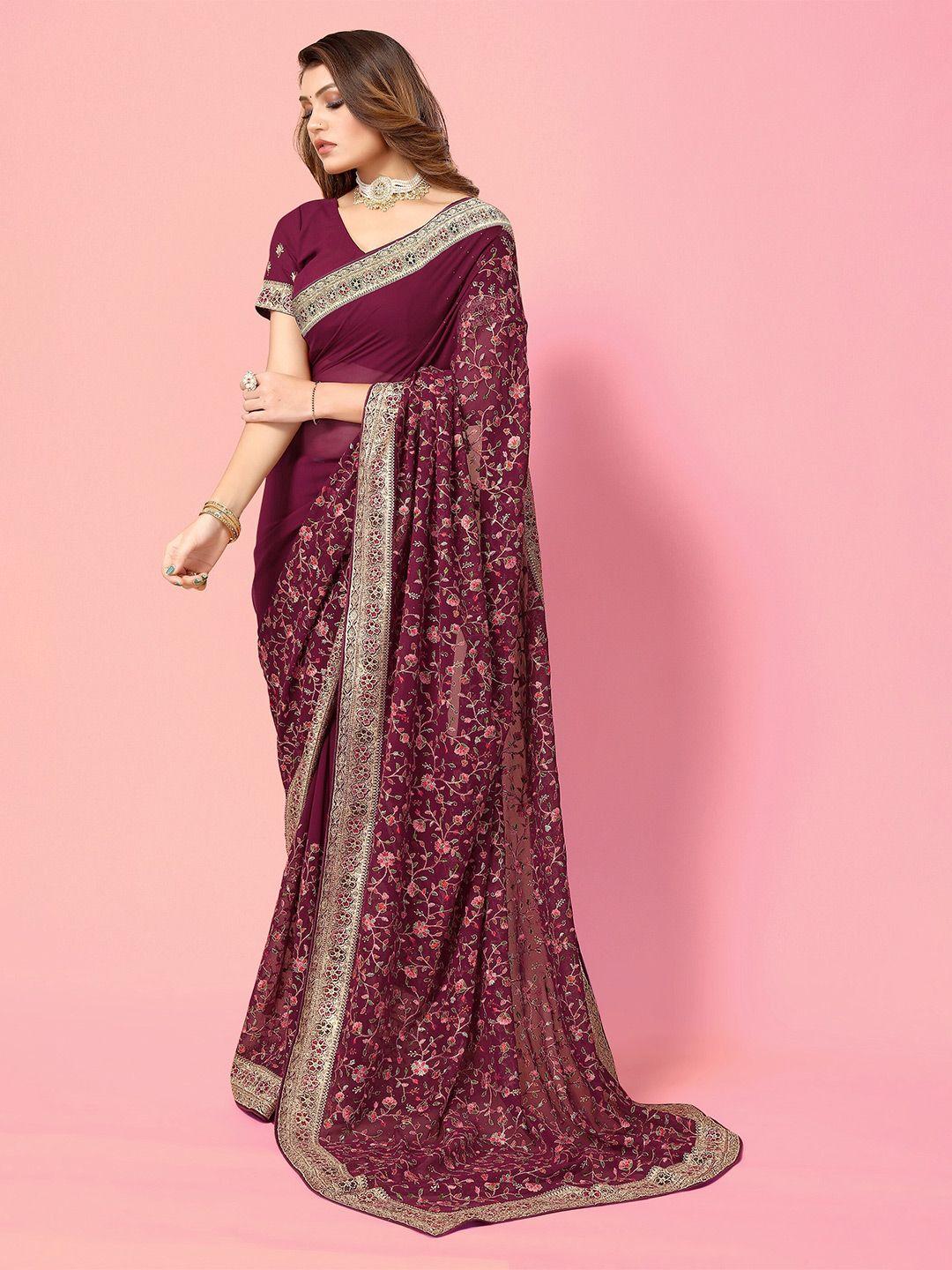 all about you floral embroidered saree