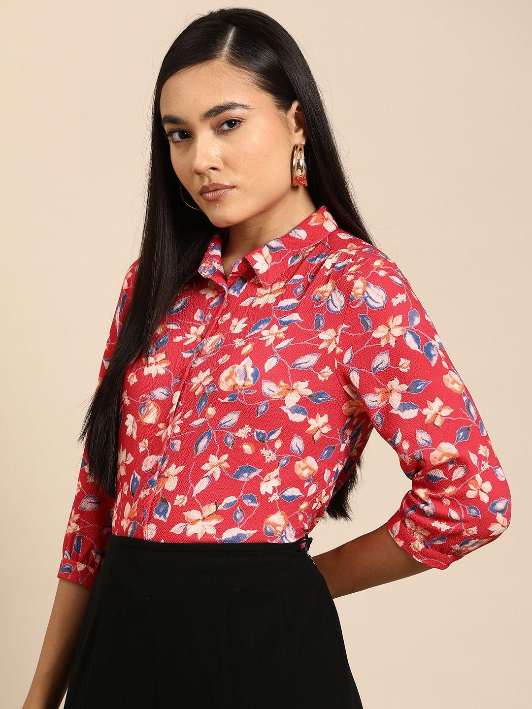 all about you floral opaque printed casual shirt
