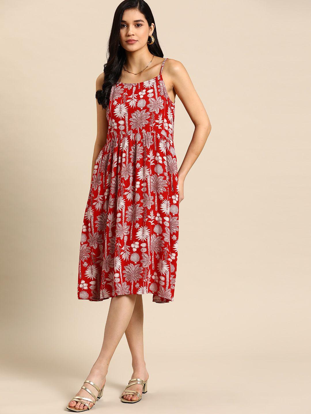 all about you floral print a-line midi dress