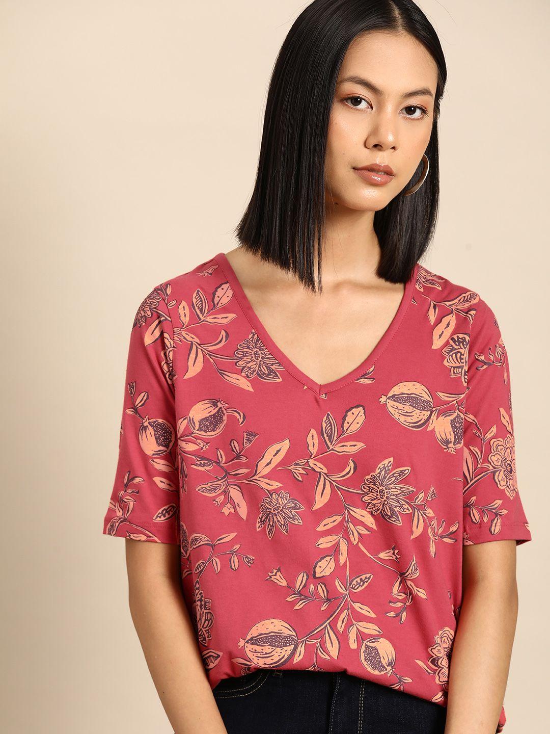 all about you floral print cotton top