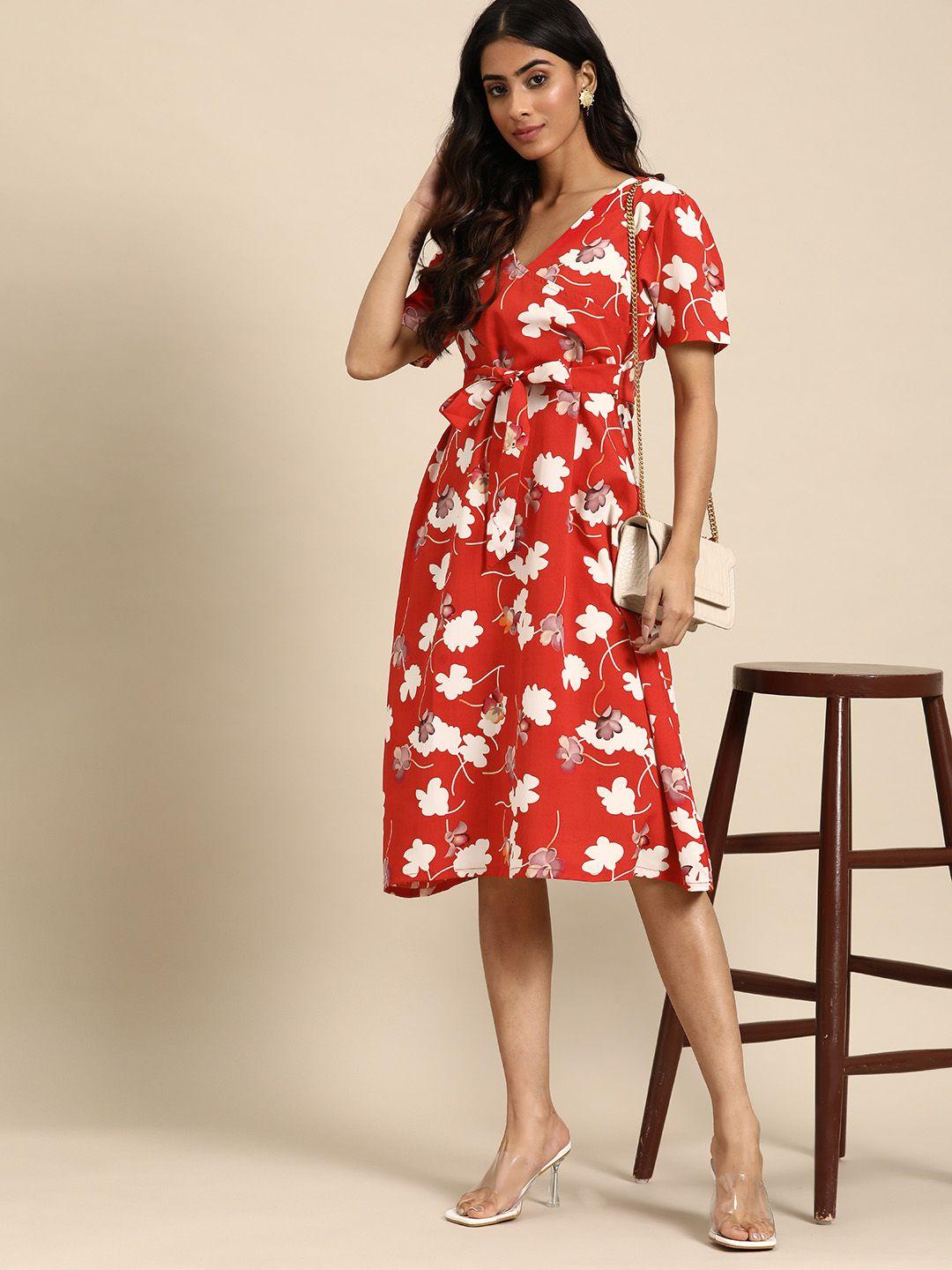 all about you floral print crepe a-line dress