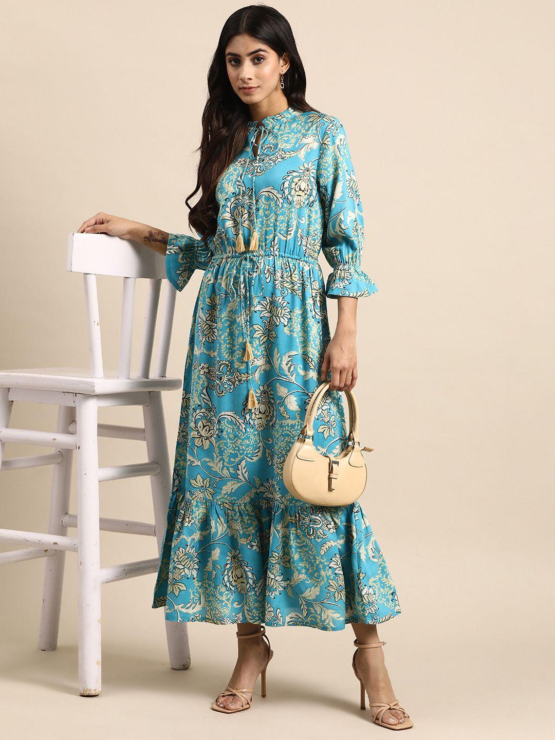 all about you floral print puff sleeve maxi dress