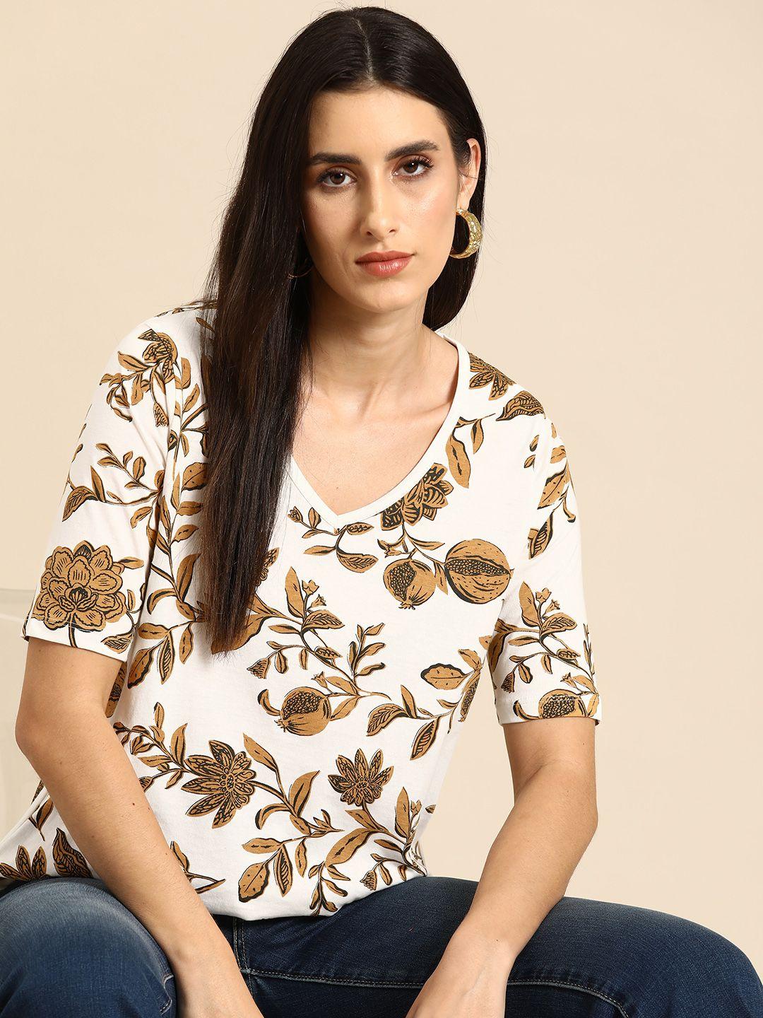 all about you floral print pure cotton t-shirt