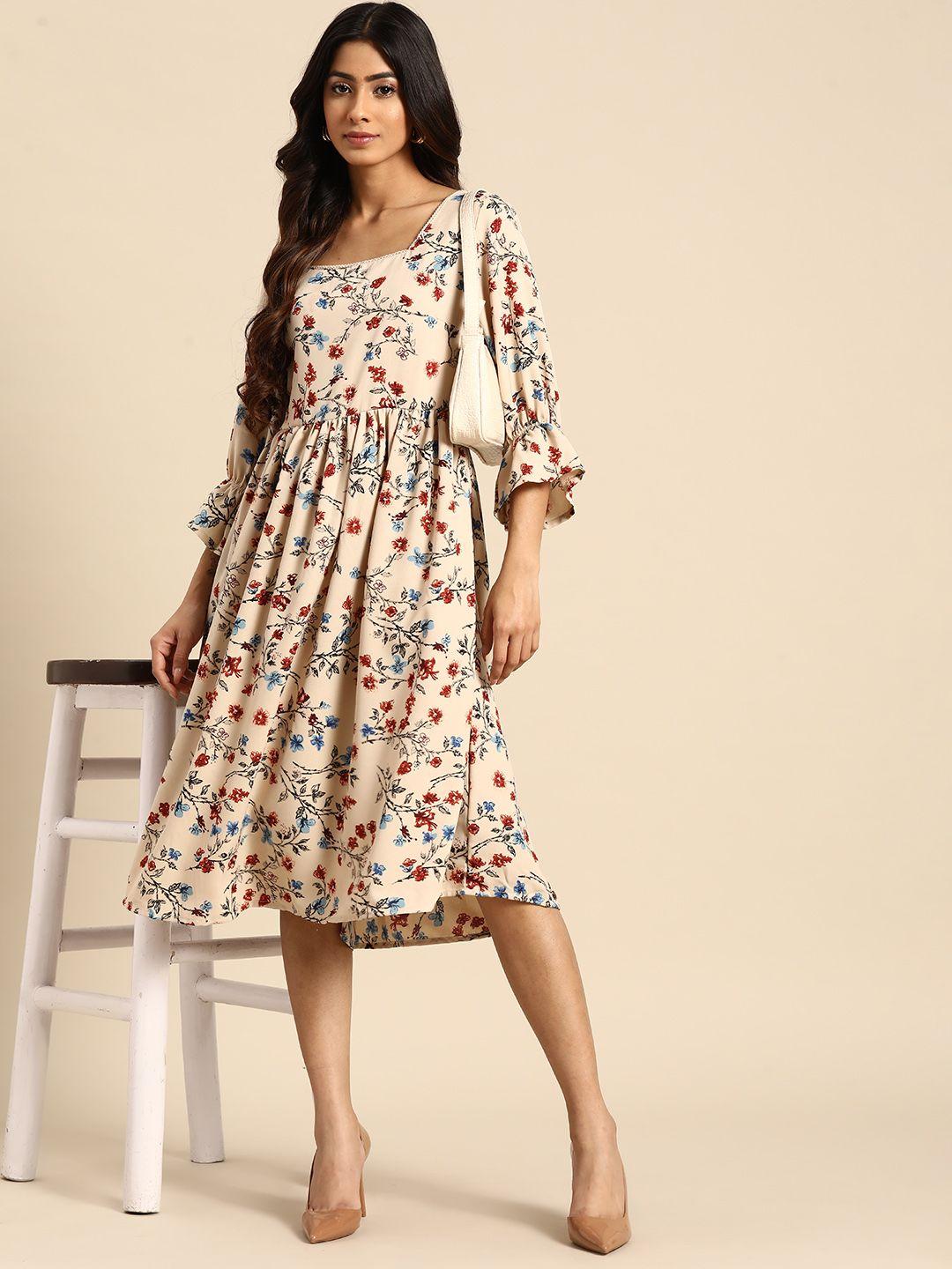 all about you floral printed a-line dress