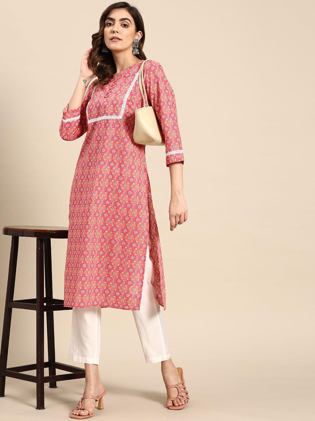 all about you floral printed cotton kurta