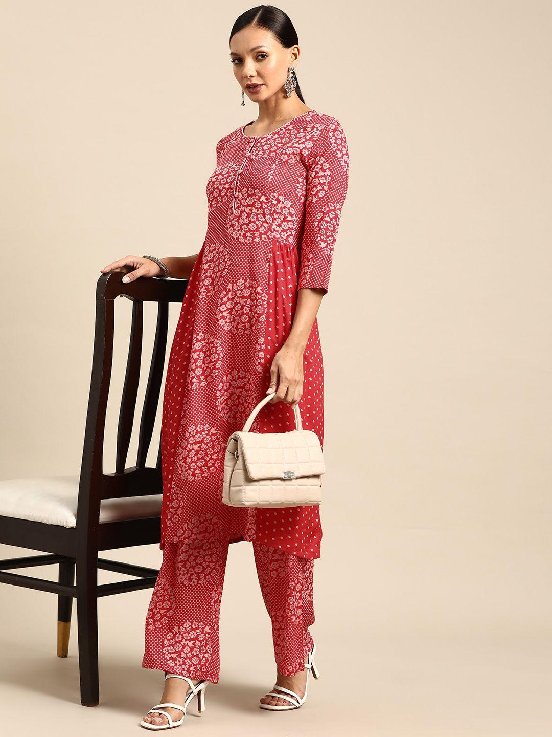 all about you floral printed kurta with palazzos