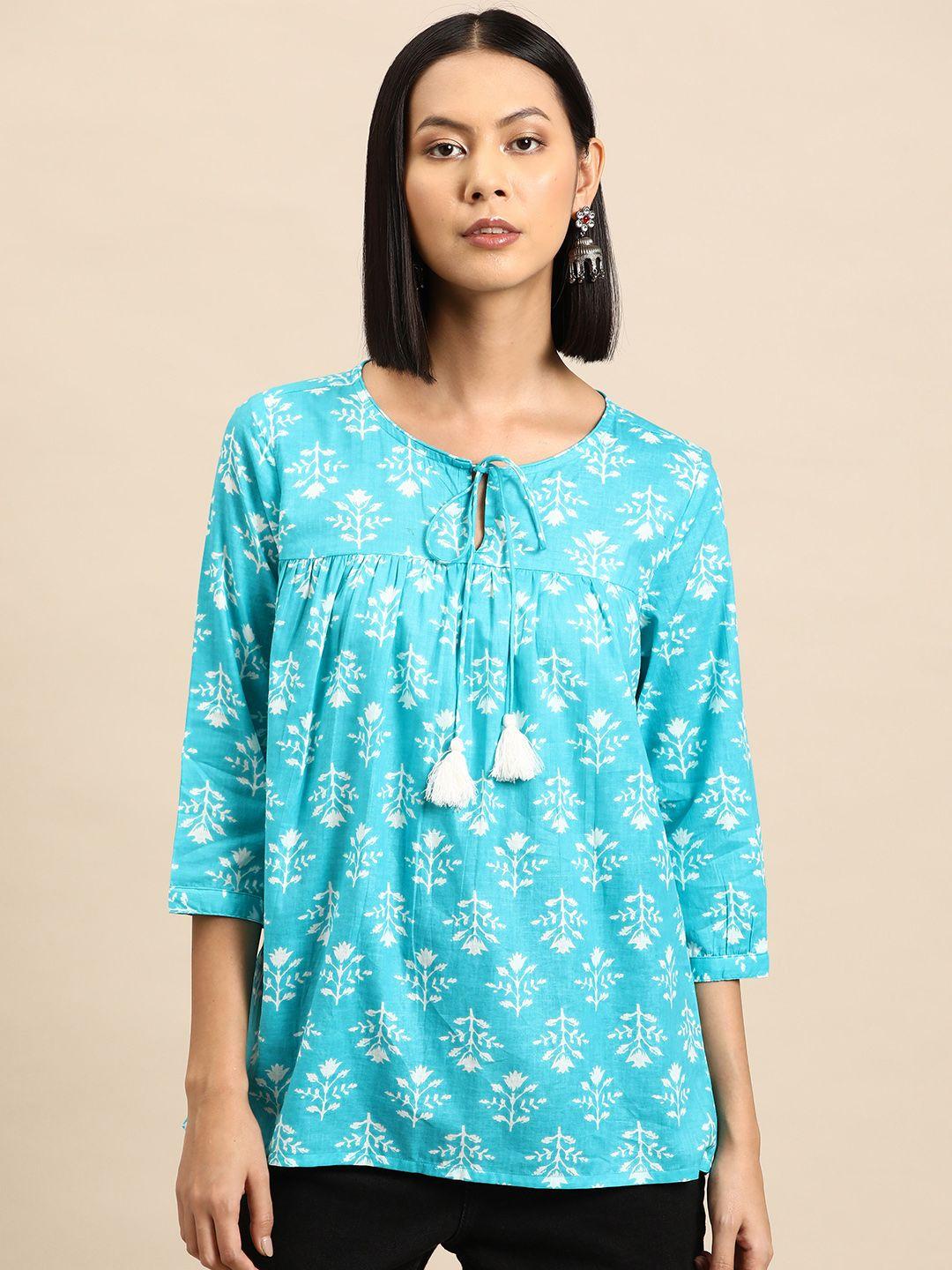 all about you floral printed pleated kurti