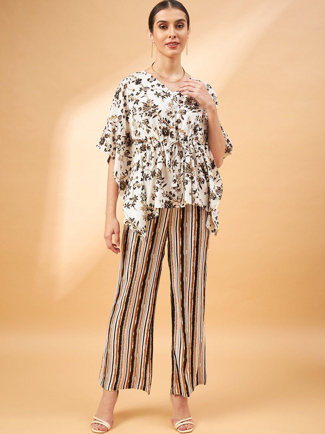 all about you floral printed top with trousers