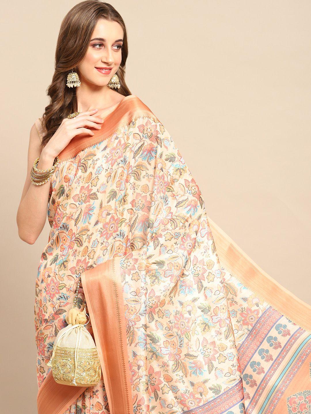 all about you floral printed zari saree