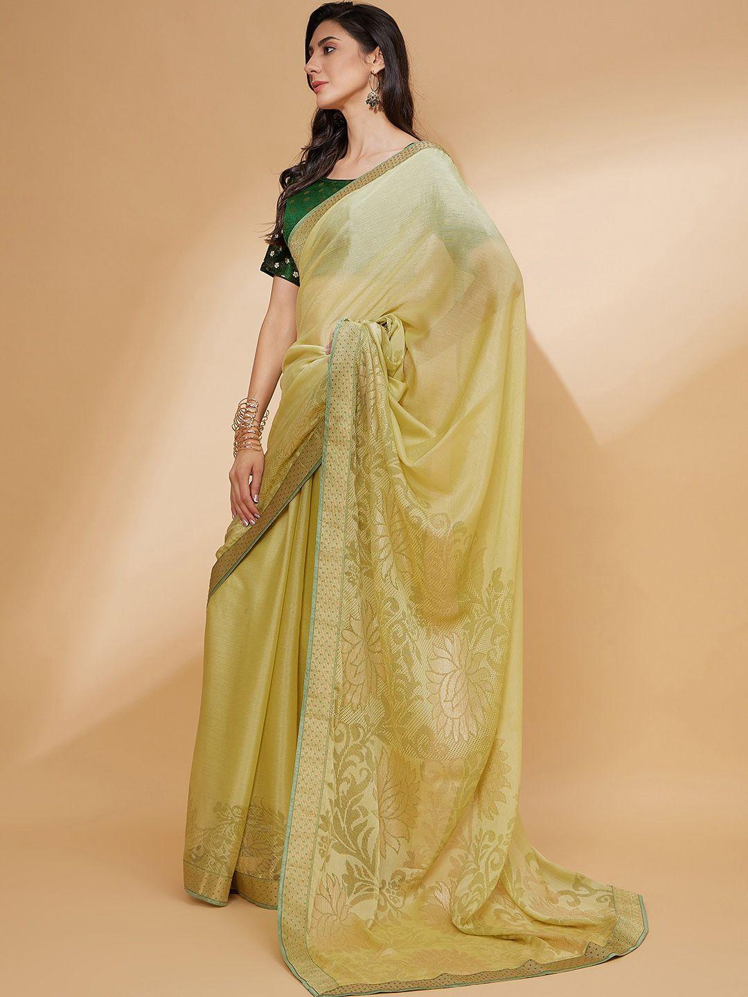 all about you floral woven design pure chiffon saree