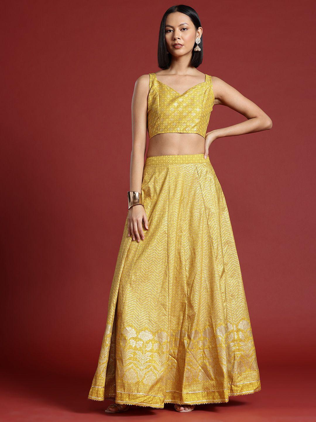 all about you gotta-patti detailed ethnic printed ready to wear lehenga & choli set