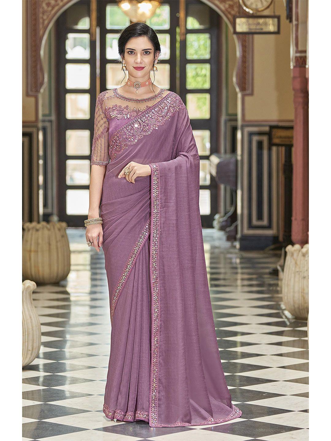 all about you lavender silk blend saree