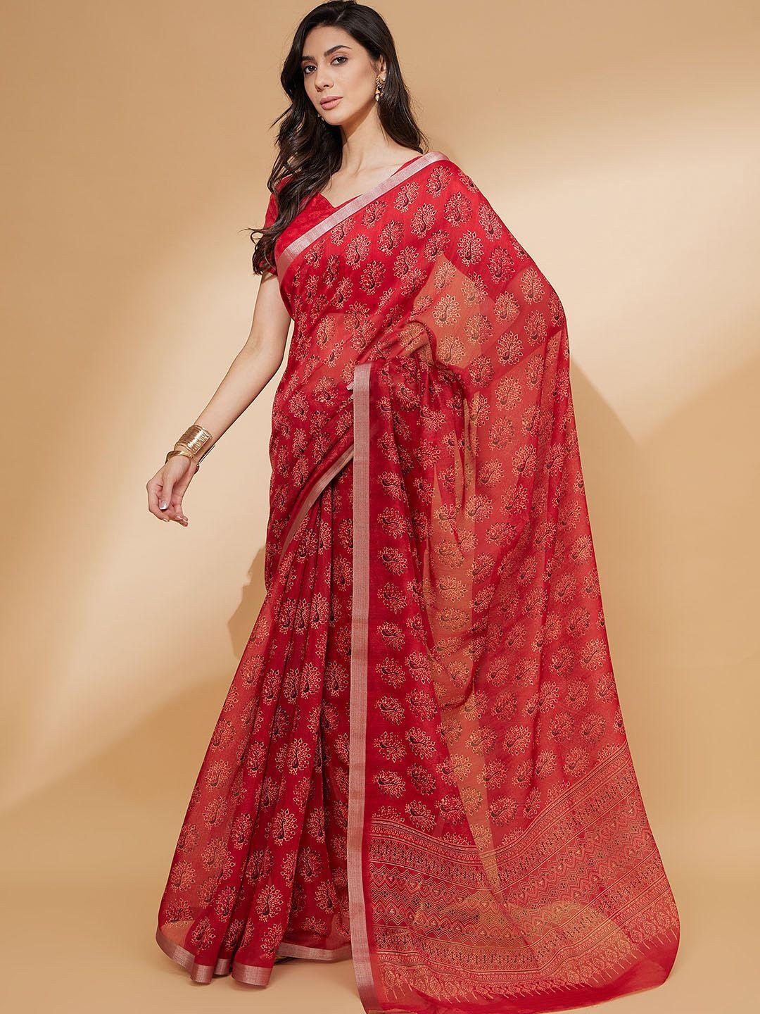 all about you linen digital printed saree