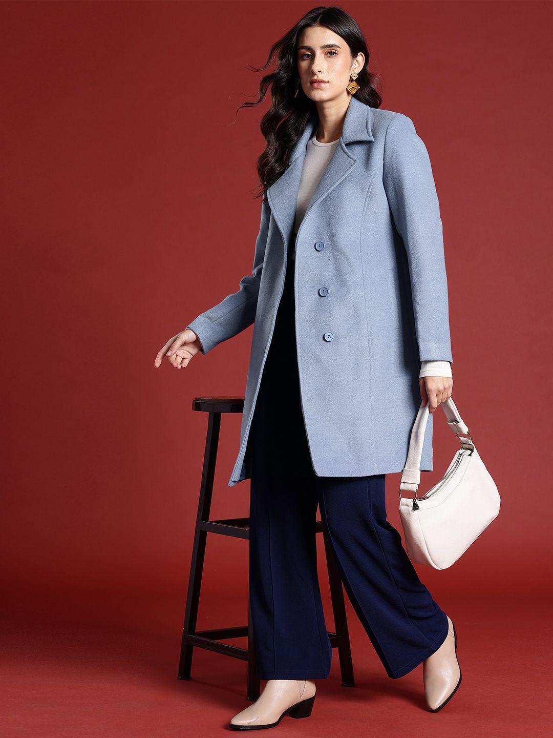 all about you notched lapel longline overcoat