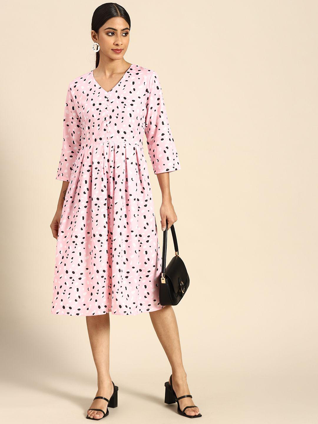 all about you pink crepe midi dress