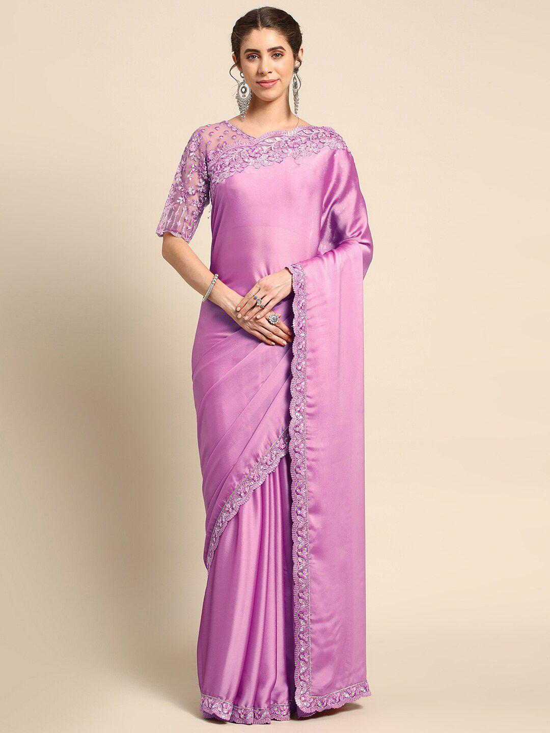 all about you pink sequinned silk blend saree