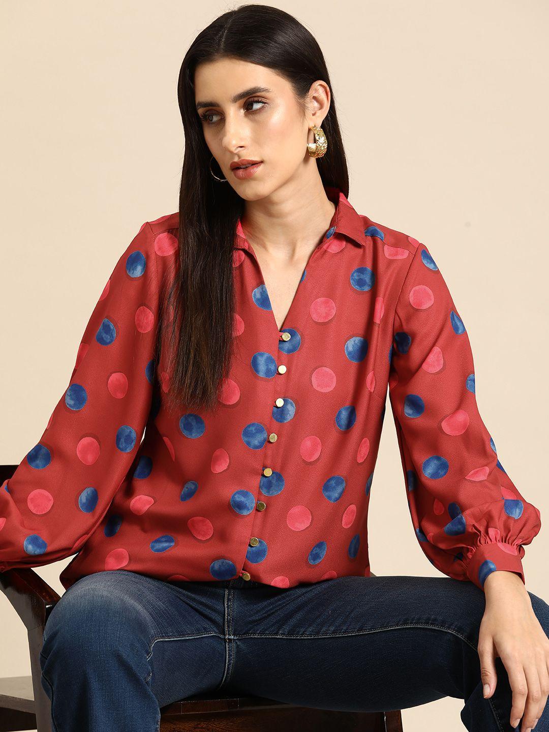 all about you polka dots printed casual shirt