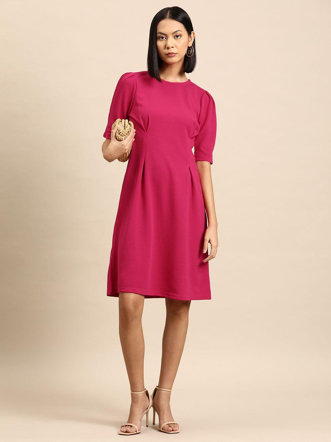 all about you puff sleeves a-line dress