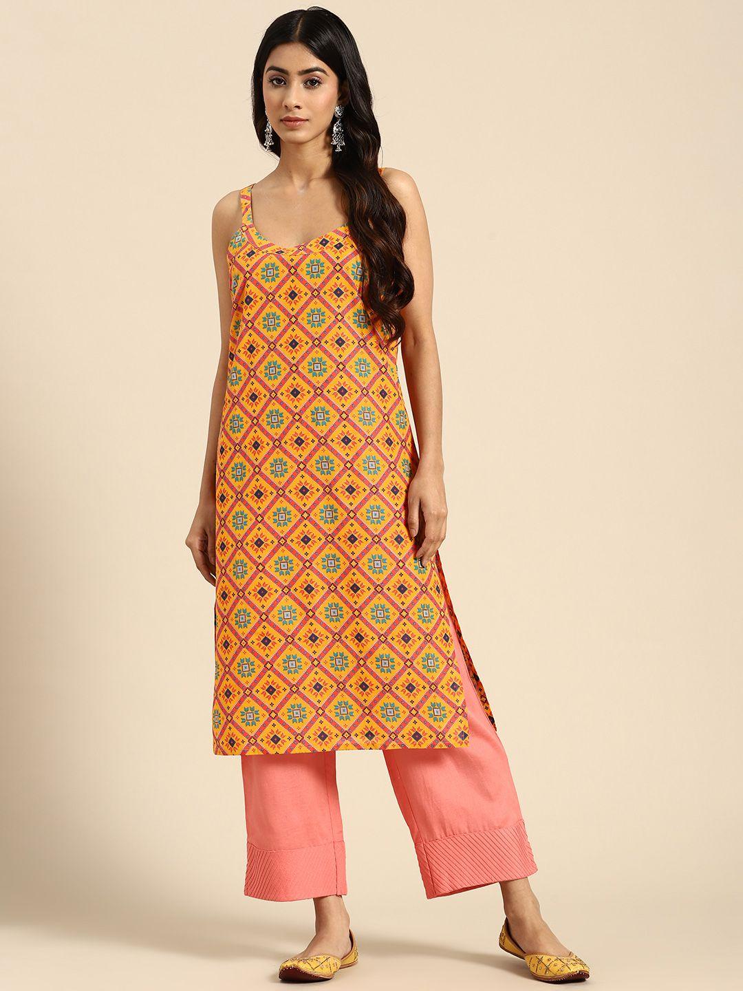all about you pure cotton ethnic motifs printed kurta