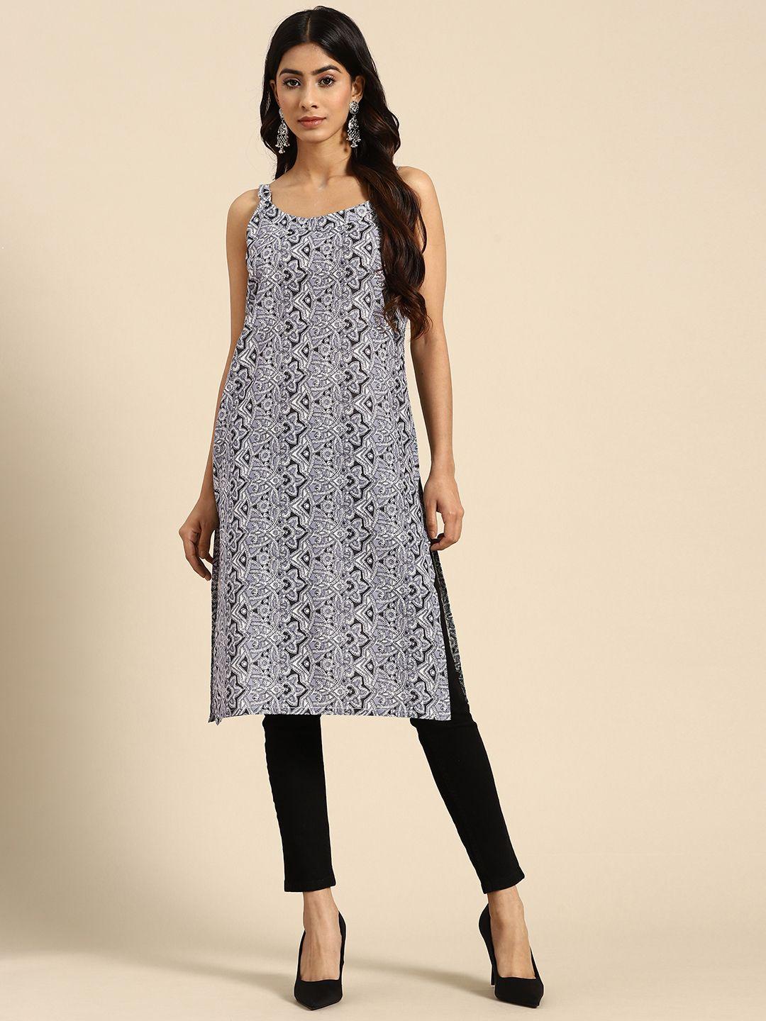 all about you pure cotton ethnic motifs printed kurta