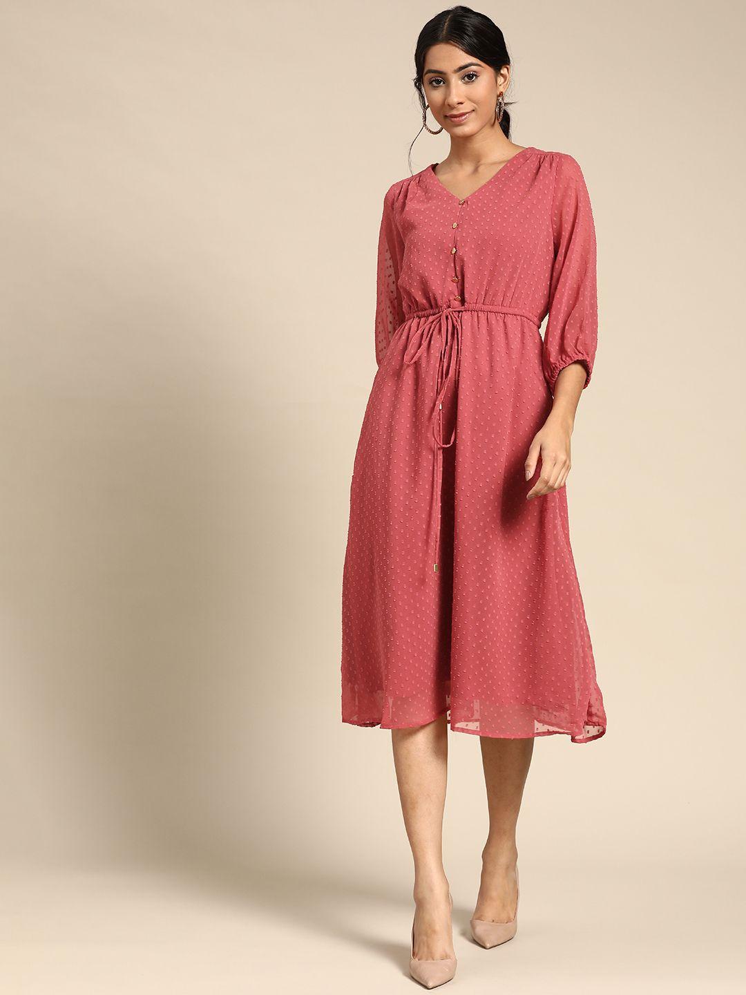 all about you rose a-line midi dress