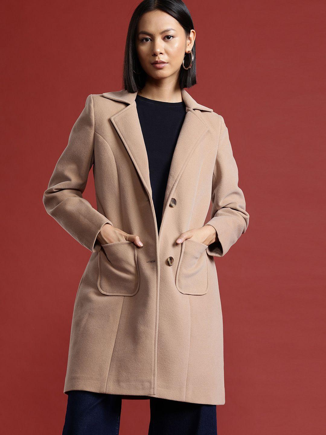 all about you single-breasted suede longline overcoat