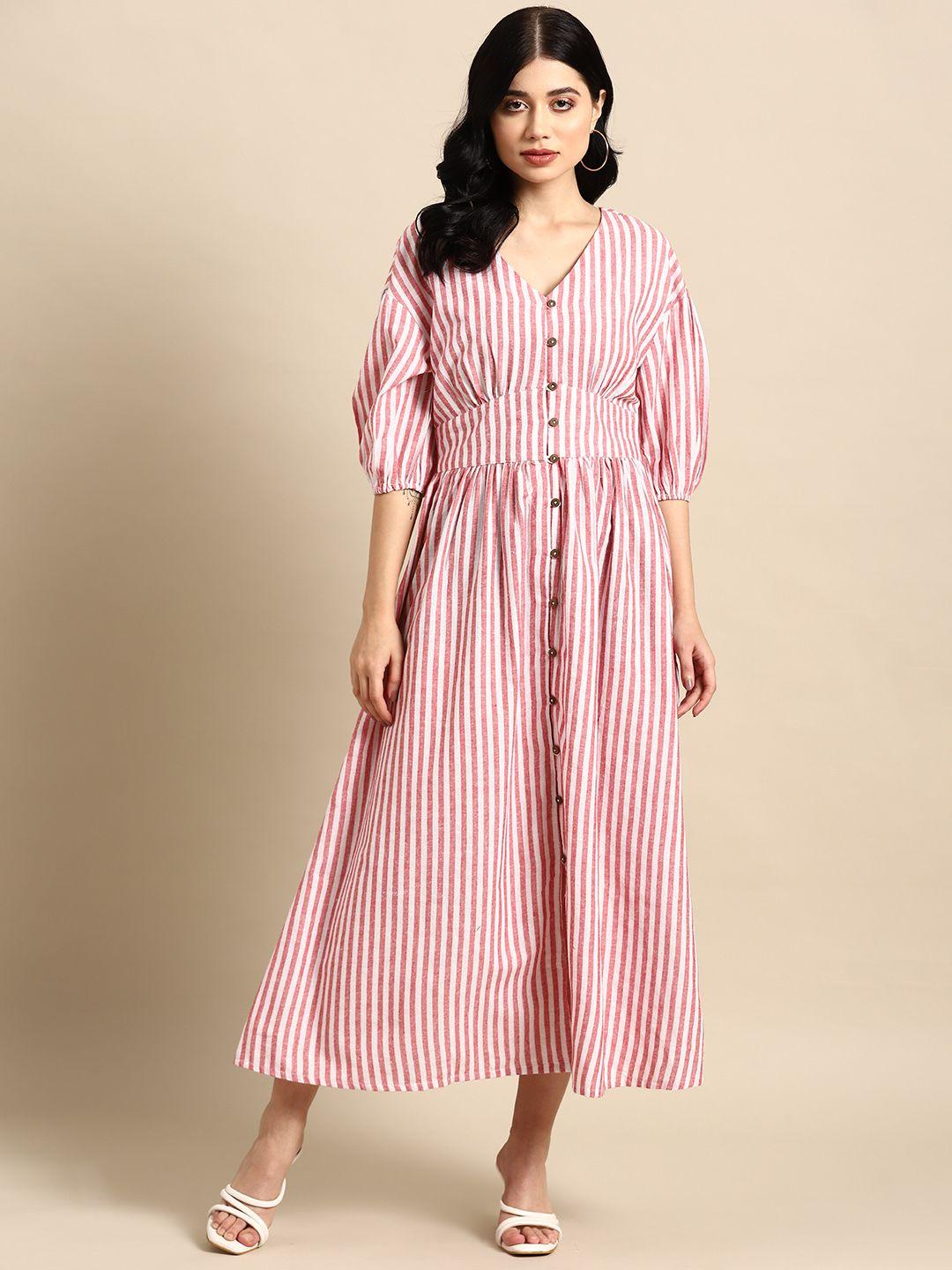 all about you striped puff sleeves maxi dress