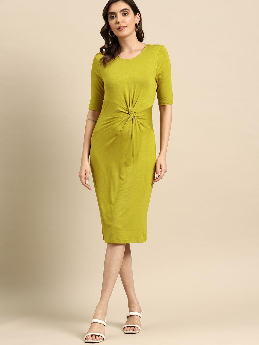 all about you twisted sheath midi dress