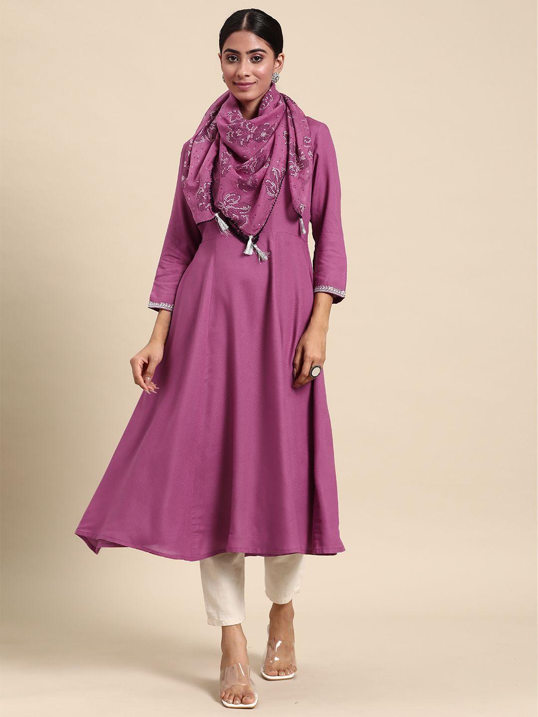 all about you women a-line kurta with a dupatta