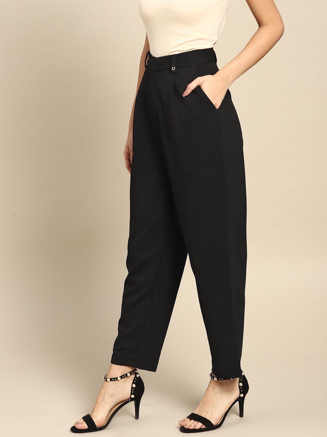 all about you women black pleated trousers