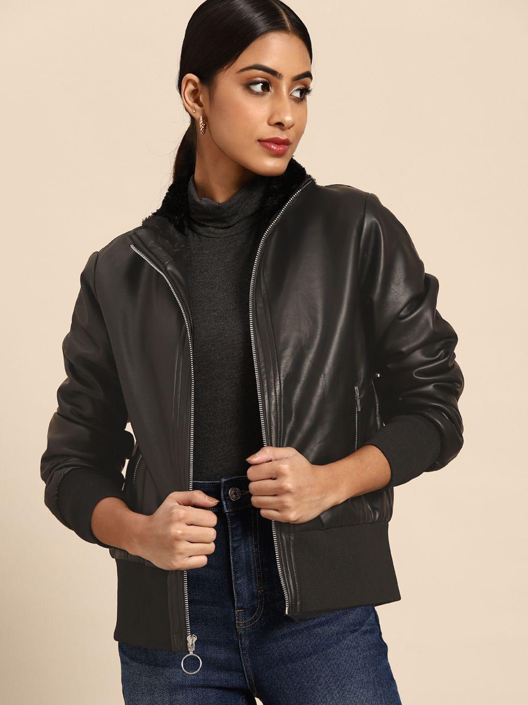 all about you women black solid tailored jacket