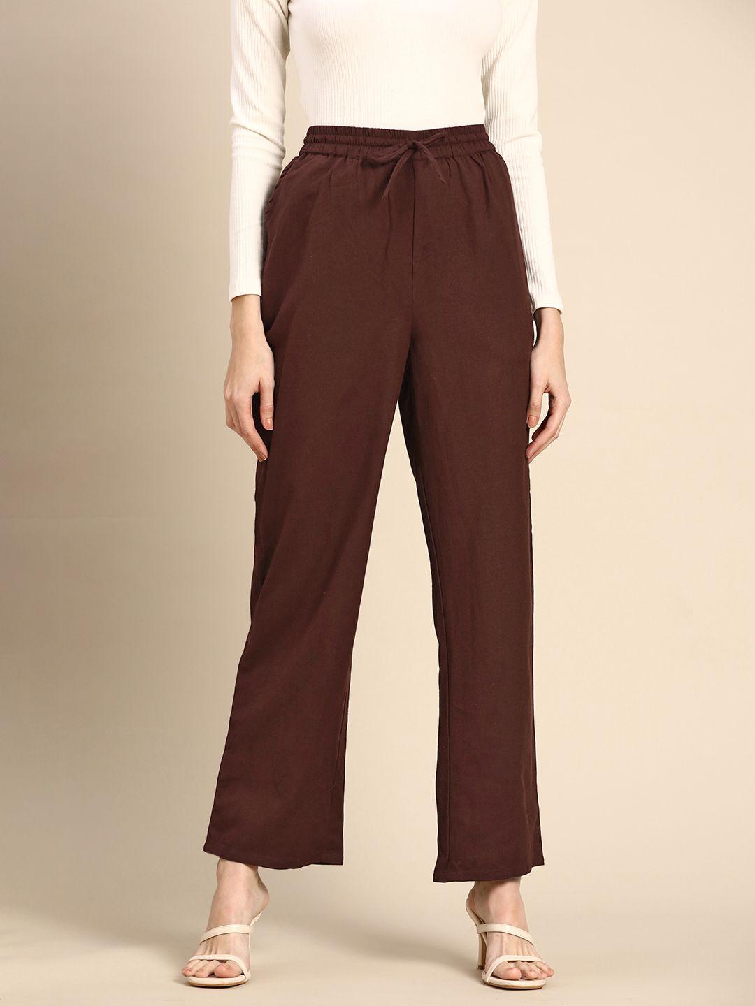 all about you women coffee brown trousers