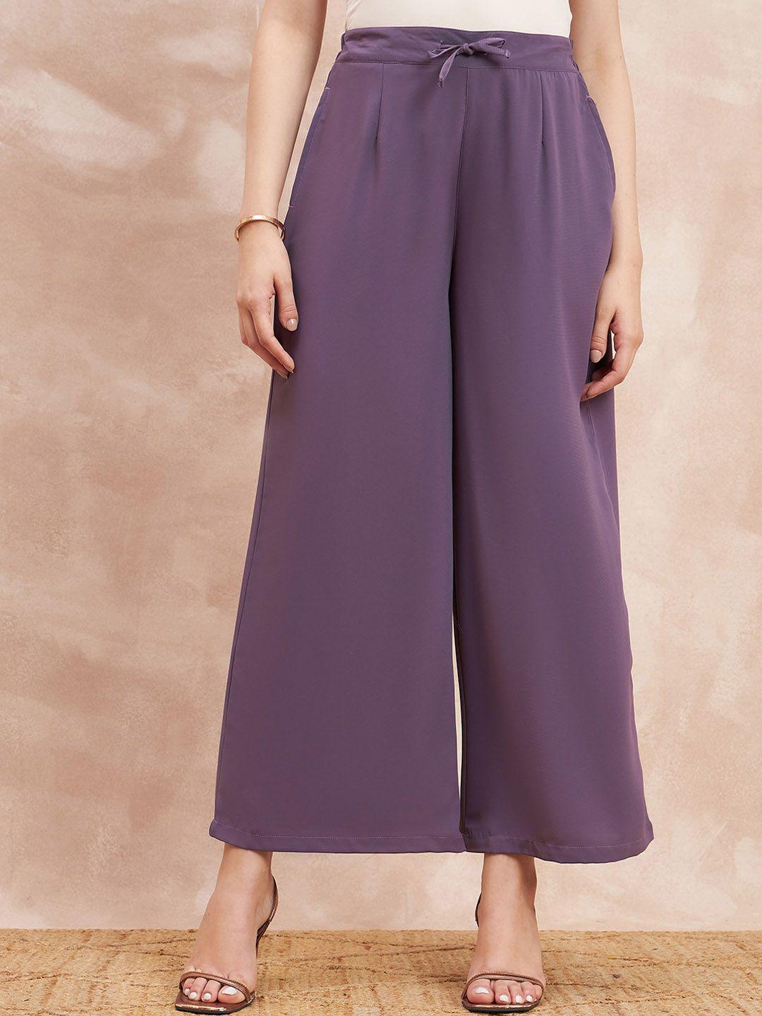 all about you women flared high rise pleated trousers