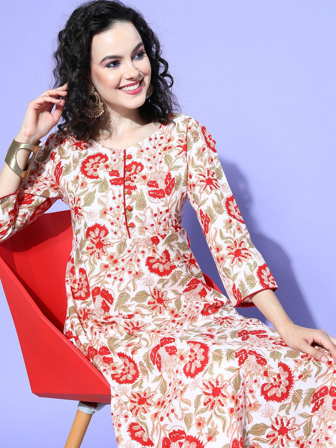 all about you women floral printed anarkali kurta