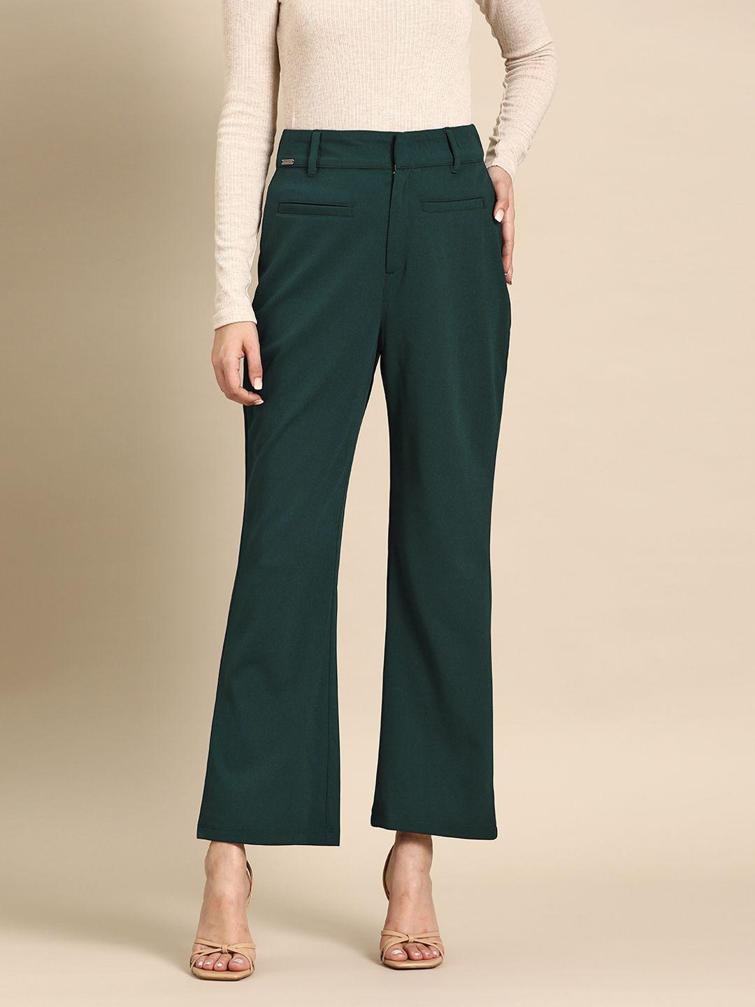 all about you women green high-rise trousers