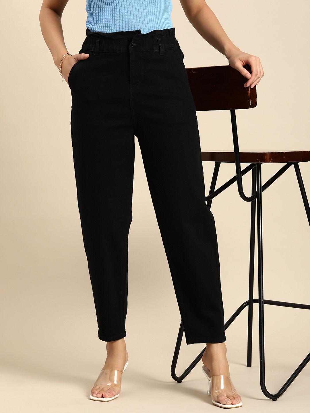 all about you women high-rise slouchy denim trousers