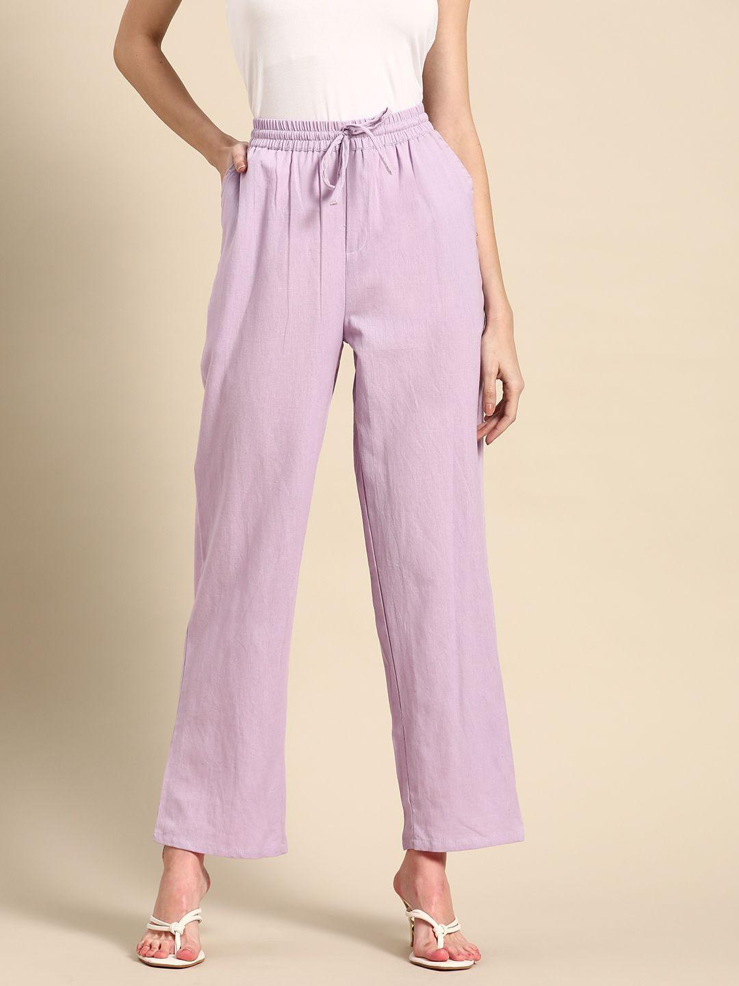 all about you women lavender comfort trousers