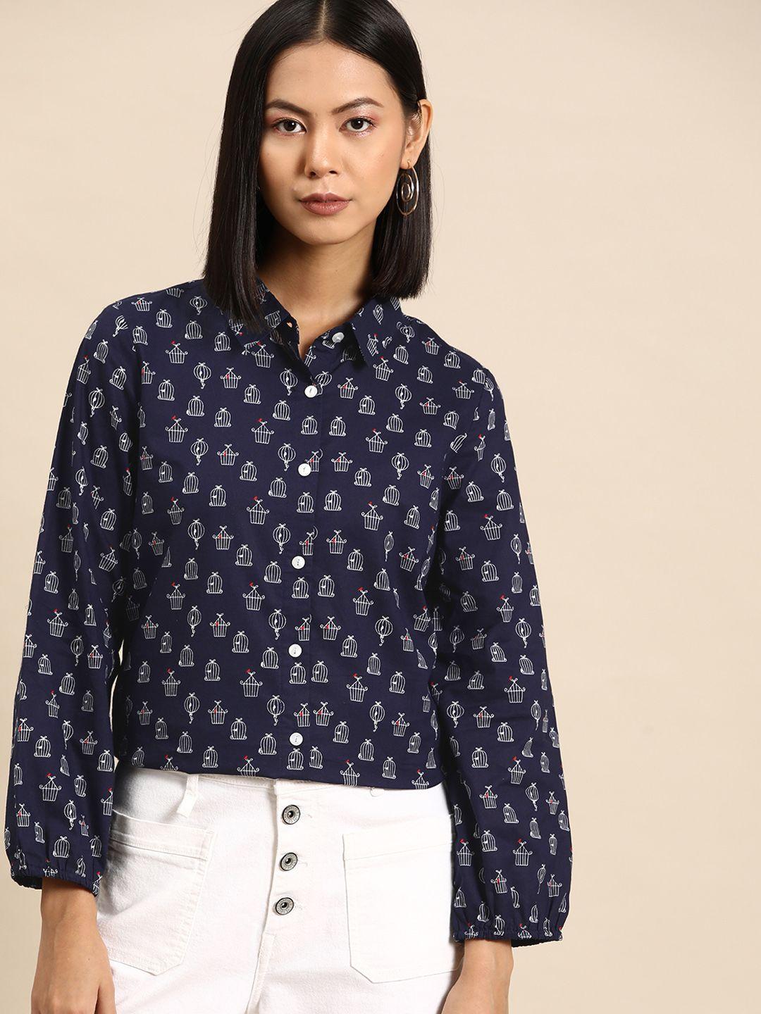 all about you women opaque printed casual shirt