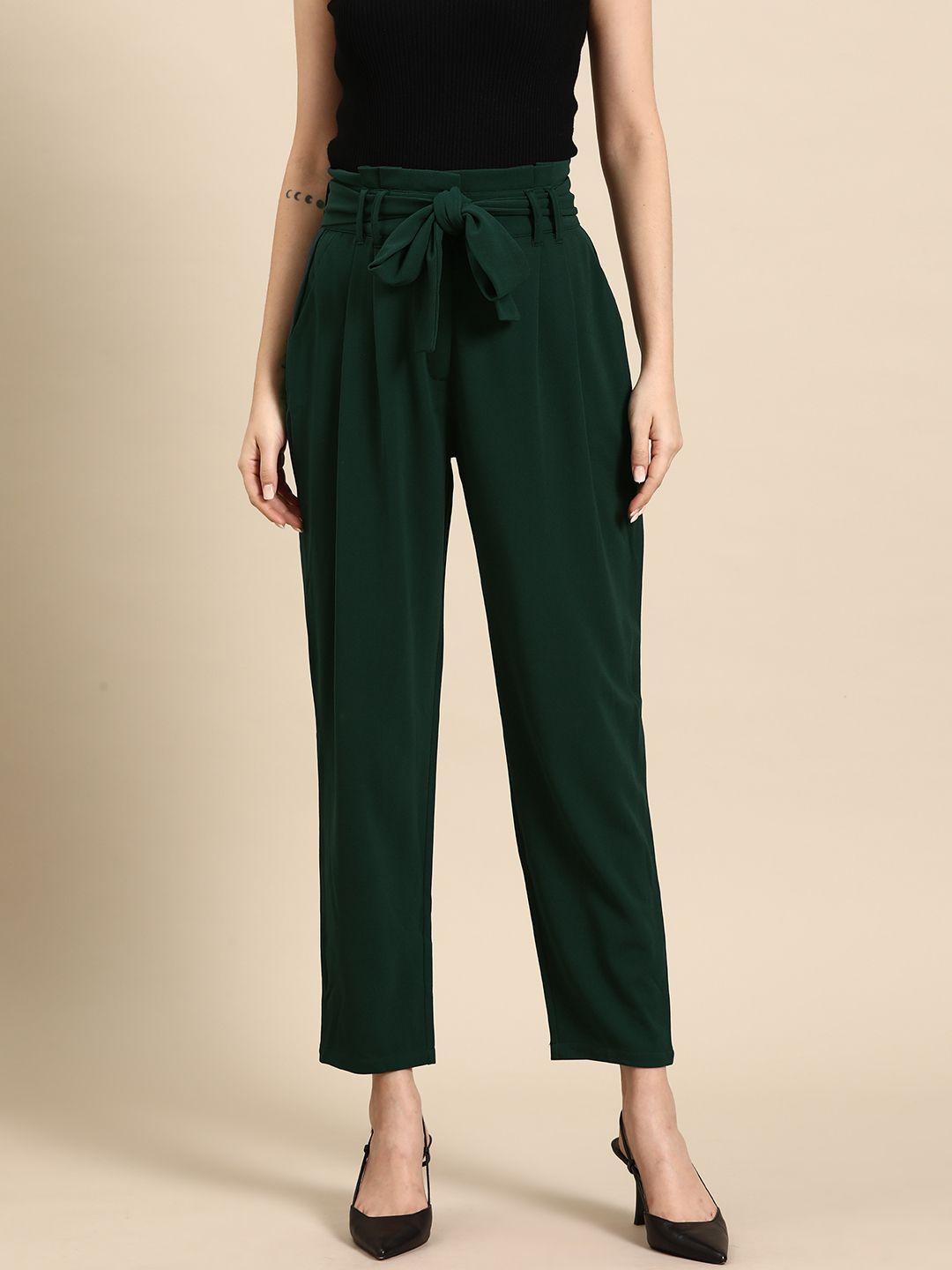 all about you women pleated trousers with belt