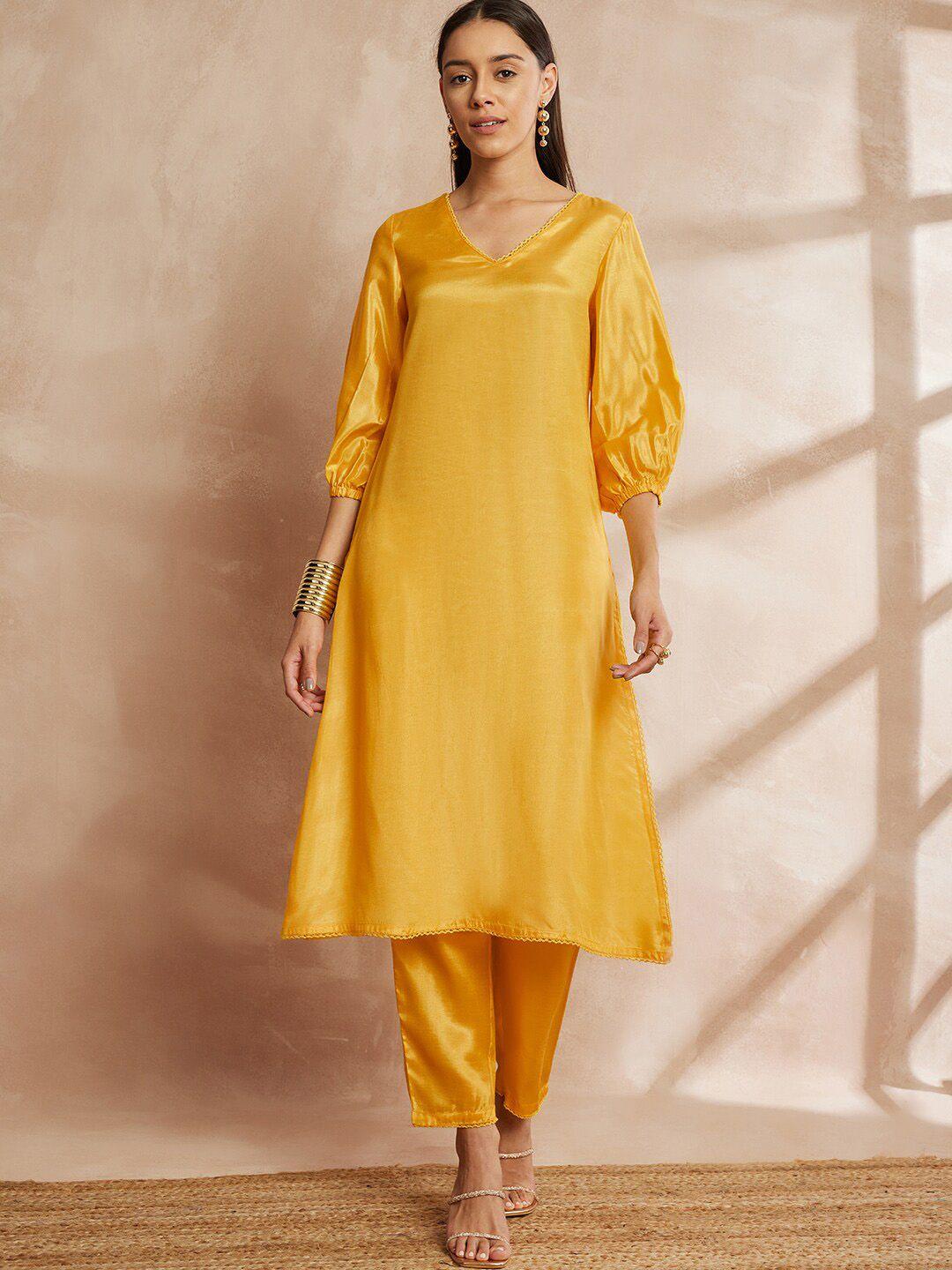 all about you women regular kurta with trousers