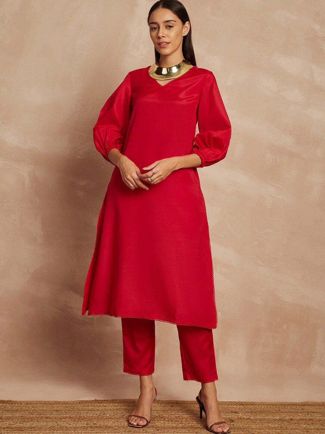 all about you women regular kurta with trousers