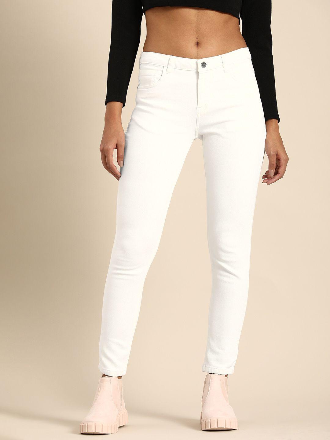 all about you women skinny fit mid-rise clean look stretchable jeans