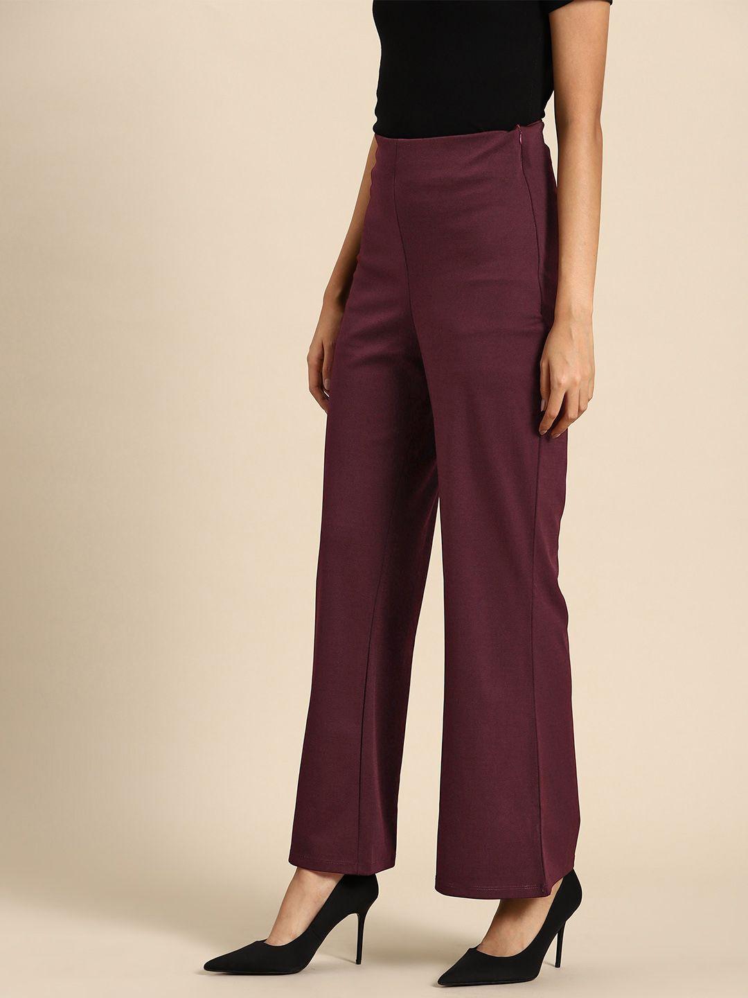 all about you women solid high-rise parallel trousers