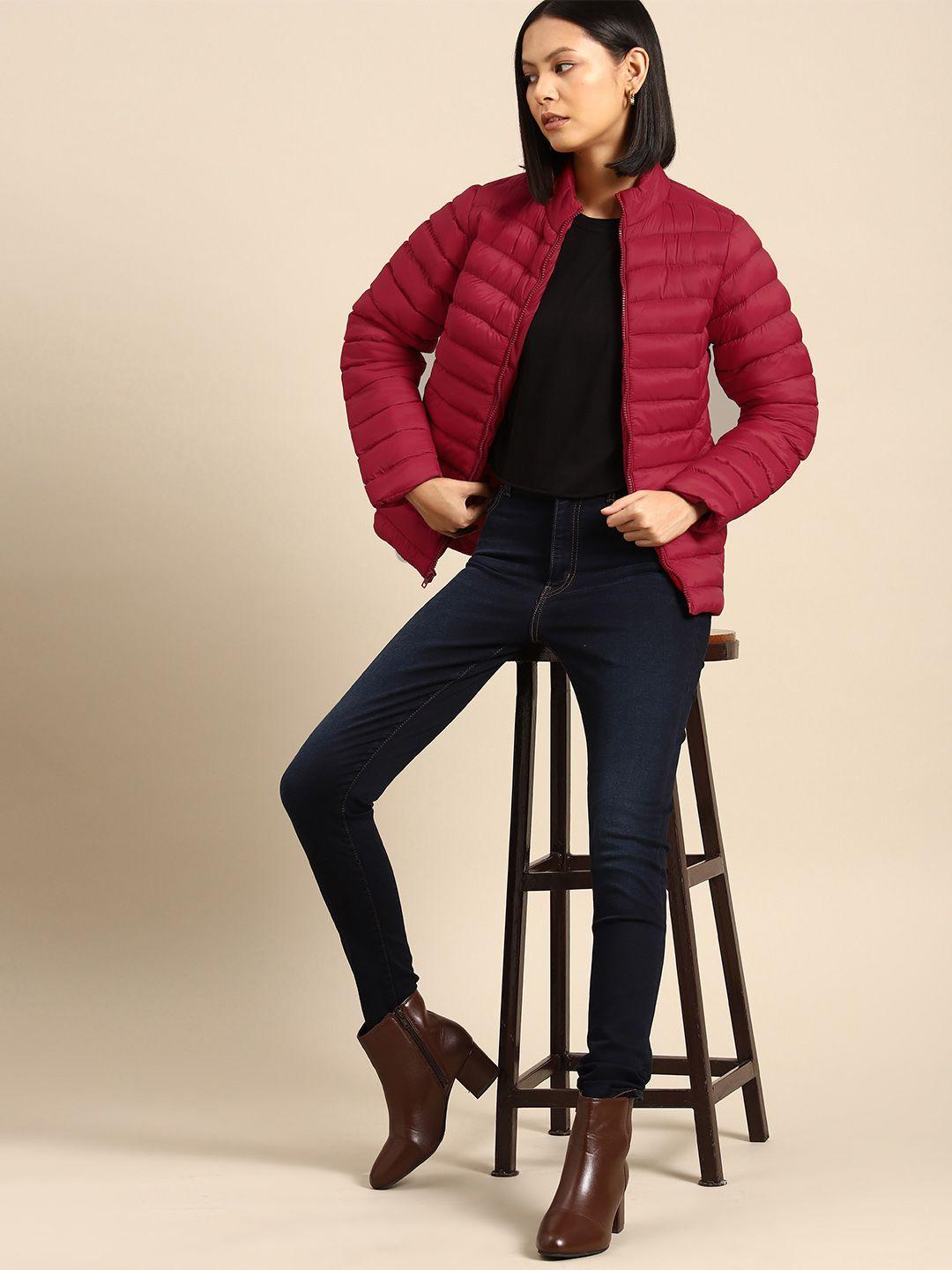 all about you women solid puffer jacket